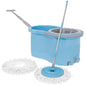 Mopzy 360° Spin Mop & Bucket System with Hands-Free Wringer | 2 Microfiber Heads | Easy Drain | Stainless Steel Handle